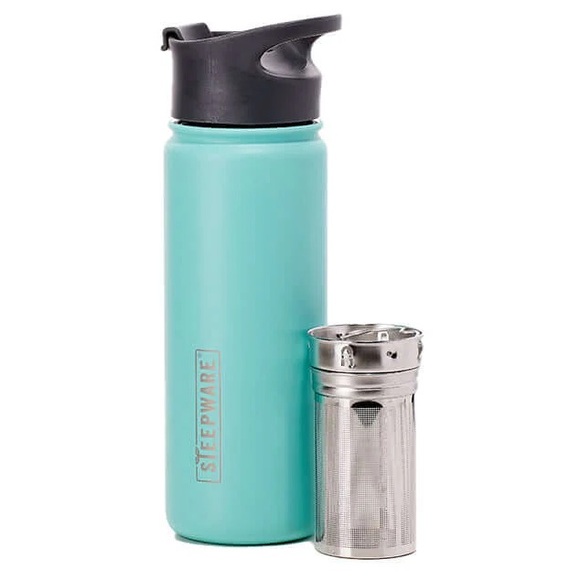 DOUBLE-WALLED STAINLESS STEEL
MOUNTAIN TEA TUMBLER w/REMOVABLE
INFUSER 18 oz NWT - Picture 1 of 6